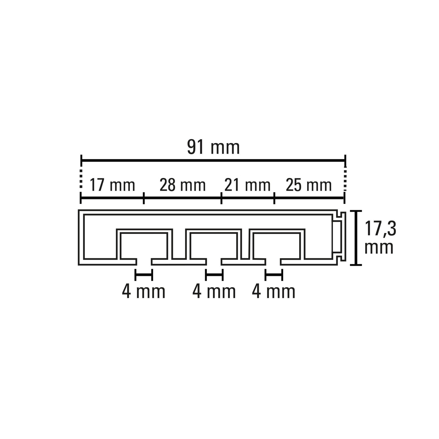Șină plastic GK3 250 cm