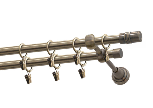 Romus 16/16mm metal double gallery kit Antique gold 160 cm