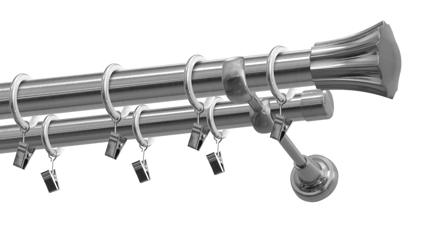 Kit galerie dublă metal Rodos 25/19mm Auriu antic 240 cm