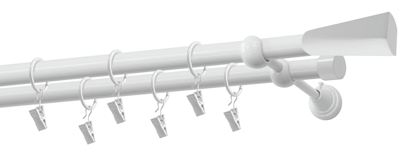 Kit galerie dublă metal Loft 19/19mm Alb mat 240 cm