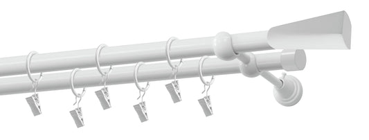 Loft metal double gallery kit 19/19mm Matt white 240 cm