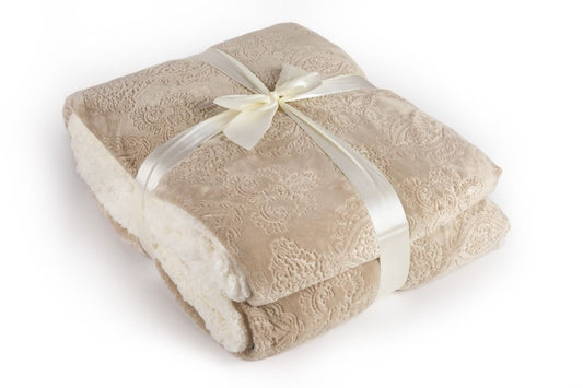 Patura pufoasa cu design luxos MAJESTIC TAUPE 140/200 cm