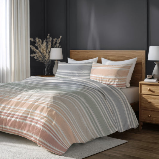 Lenjerie de pat fara cearsaf de pat LINEA 100% bumbac ranforce 3 piese