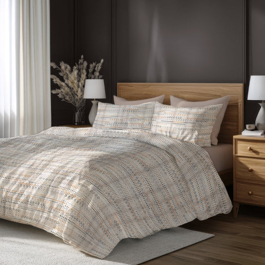 Lenjerie de pat fara cearsaf de pat MATRIX 100% bumbac ranforce 3 piese