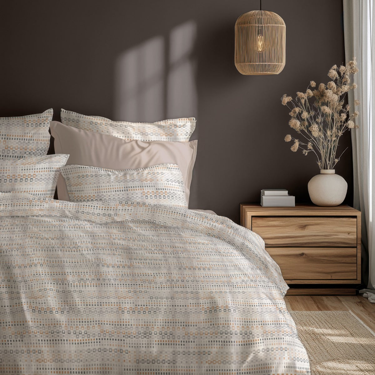 Lenjerie de pat fara cearsaf de pat MATRIX 100% bumbac ranforce 2 piese