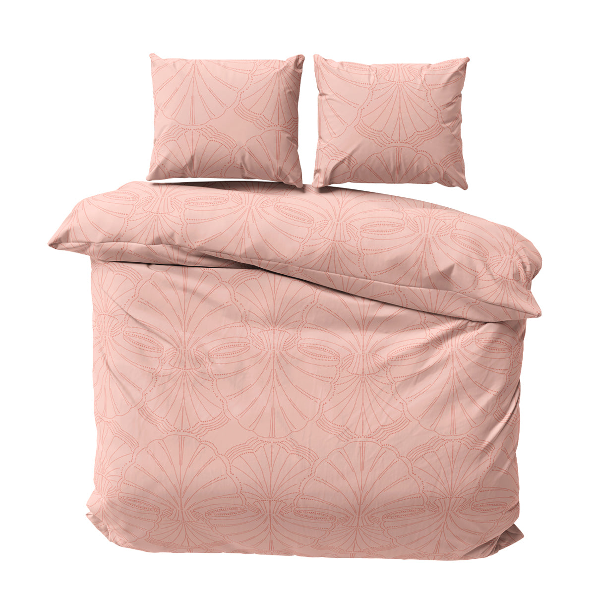 Lenjerie de pat fara cearsaf de pat din bumbac satinat PINK DUST 3 piese