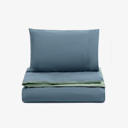 Lenjerie de pat NUANCES ALBASTRU/VERDE 100% bumbac ranforce 2 piese