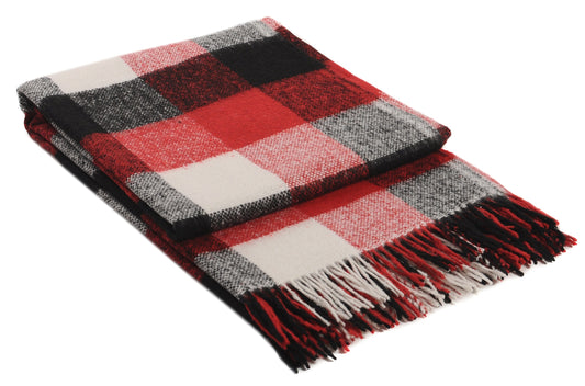 Patura cu lana PALERMO ROSU SI NEGRU, 140/200 cm