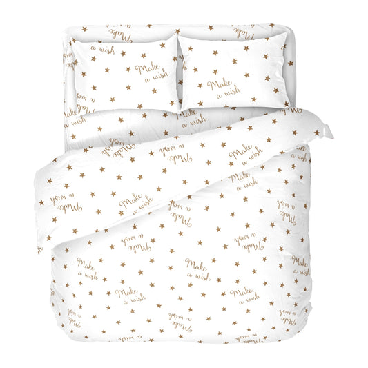 Lenjerie de pat pentru copii MAKE A WISH 2 100%  Bumbac Ranforce 4 piese