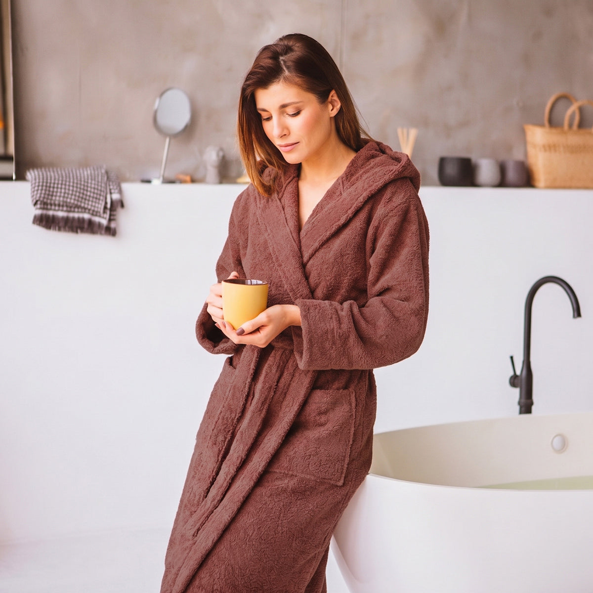Halat de baie PETRA BORDEAUX L/XL
