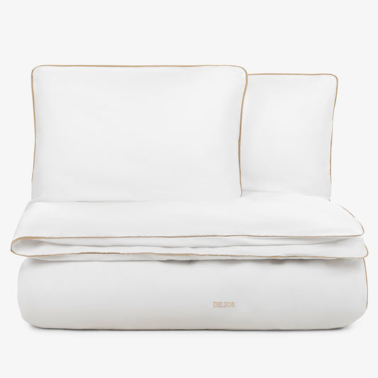 Lenjerie de pat din bumbac satinat PREMIUM STYLE BEJ 3 piese