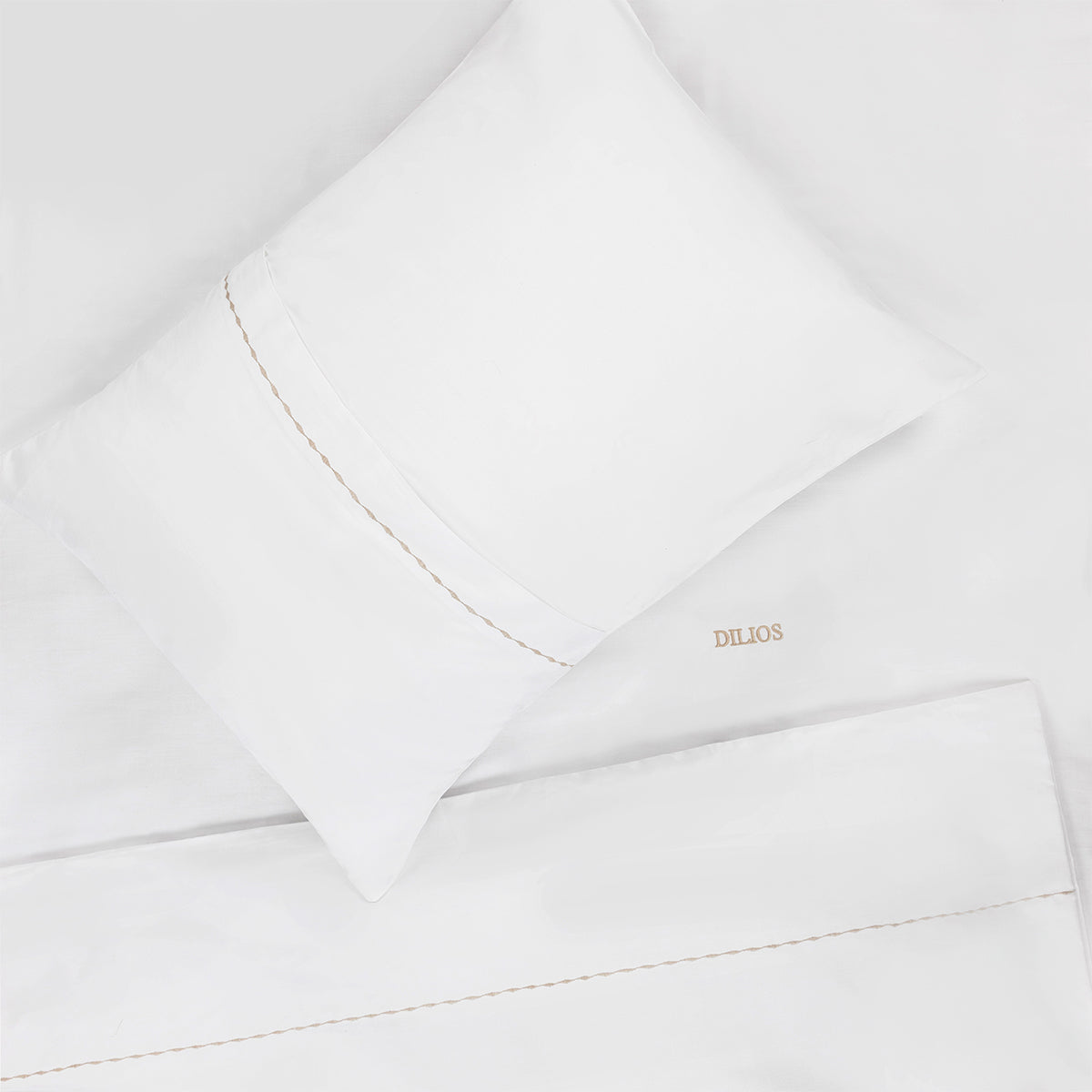 Lenjerie de pat din bumbac satinat PREMIUM ELEGANCE BEJ 2 piese