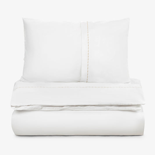 Lenjerie de pat din bumbac satinat PREMIUM ELEGANCE BEJ 2 piese