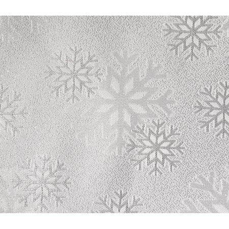 Față de masă Silver Snow, model festiv pentru masa de Crăciun și Anul Nou, bumbac, argintiu