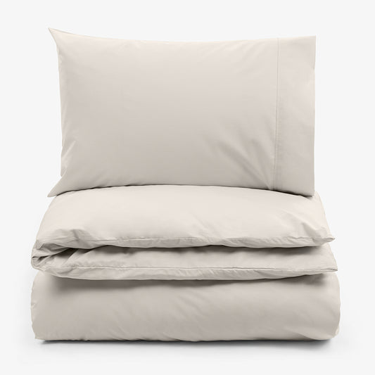 Lenjerie de pat fara cearsaf de pat GRI DESCHIS PERCALE 2 piese