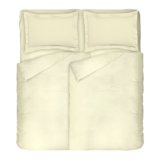 Lenjerie de pat de lux ECRU 100% bumbac satinat 5 piese