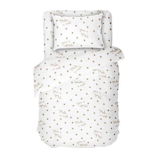 Lenjerie de pat pentru copii MAKE A WISH 2 100%  Bumbac Ranforce 3 piese