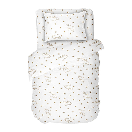 Lenjerie de pat pentru bebelusi MAKE A WISH 2 Bumbac ranforce 100% 3 piese