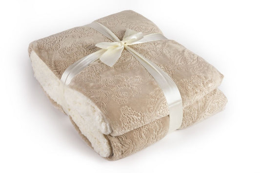 Patura pufoasa cu design luxos MAJESTIC TAUPE 200/220 cm