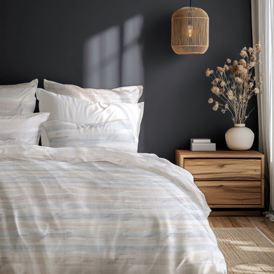 Lenjerie de pat fara cearsaf de pat TEMPERA 100% bumbac ranforce 2 piese