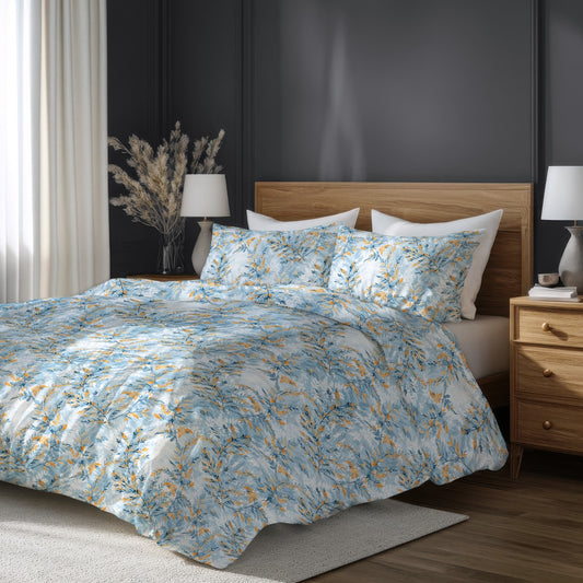 Lenjerie de pat fara cearsaf de pat YVES 100% bumbac ranforce 3 piese