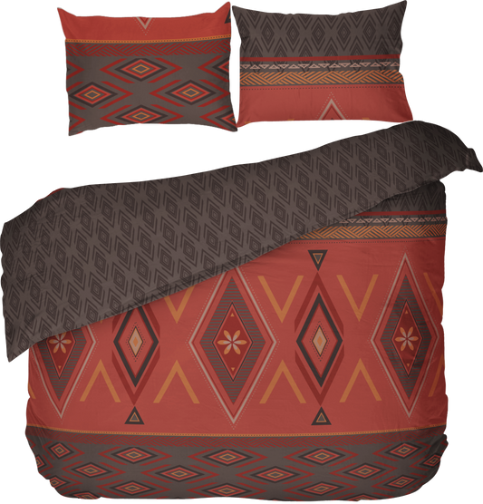 Lenjerie de pat dublu fara cearsaf de pat ZAHIRA, 100% bumbac ranforce, 3 piese